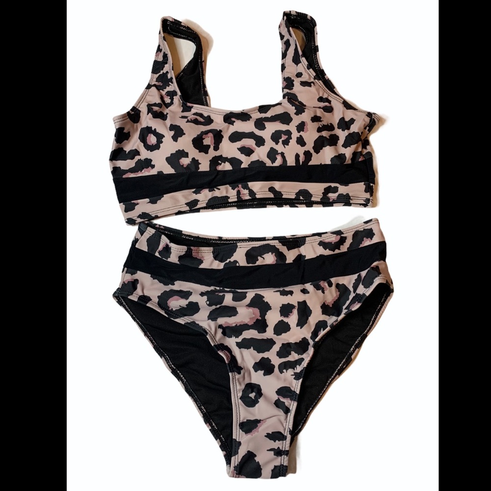 Leopard Print High Waist Bikini